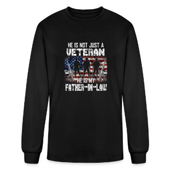 He Is Not Just A Veteran He Is My Father In Law Te - Men's Long Sleeve T-Shirt - black - Front