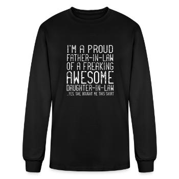 Mens I m A Proud Father In Law Awesome Daughter In - Men's Long Sleeve T-Shirt - black - Front