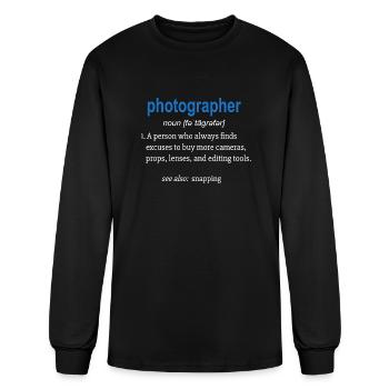 Funny Photographer Definition Photography Snapshot - Men's Long Sleeve T-Shirt - black - Front