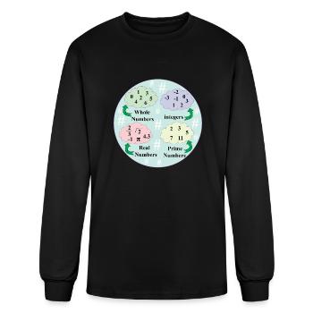 types of numbers in mathematics - Men's Long Sleeve T-Shirt - black - Front