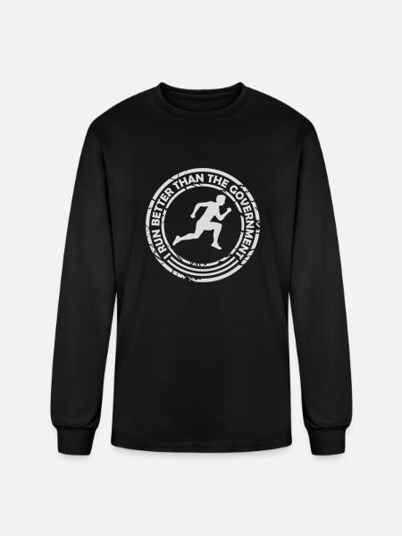 run better than government - Men's Long Sleeve T-Shirt - black