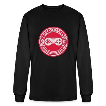 get older level up - Men's Long Sleeve T-Shirt - black - Front