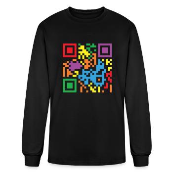 LBGT Flag Gay Pride Human QR Code - Men's Long Sleeve T-Shirt - black - Front