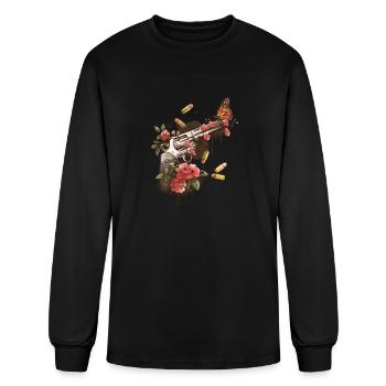Floreal revolver watercolor guns - Men's Long Sleeve T-Shirt - black - Front