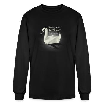 Prison Swan Origami - Men's Long Sleeve T-Shirt - black - Front