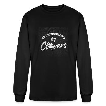 EASILY DISTRACTED - Men's Long Sleeve T-Shirt - black - Front