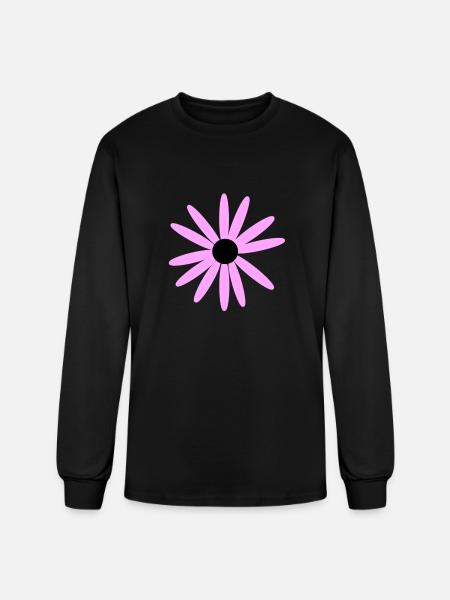 Pink Daisy - Men's Long Sleeve T-Shirt - black