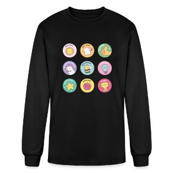 Positive Motivational Words Reward Stickers - Men's Long Sleeve T-Shirt - black - Front