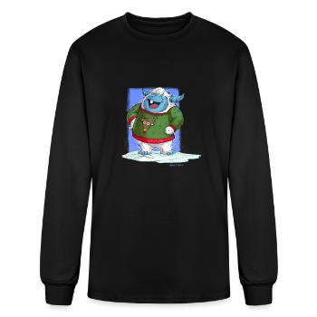 Freddy the Yeti laughing - Men's Long Sleeve T-Shirt - black - Front