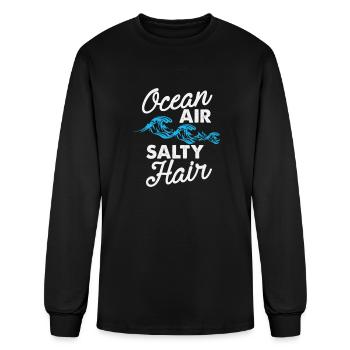 Ocean Air Salty Hair - Men's Long Sleeve T-Shirt - black - Front