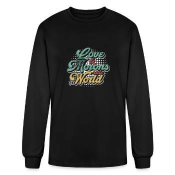 Love And Morons Rule The World - Men's Long Sleeve T-Shirt - black - Front