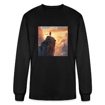 Meditating monk - Men's Long Sleeve T-Shirt - black - Front
