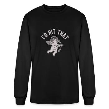 I D HIT THAT CUPID - Men's Long Sleeve T-Shirt - black - Front