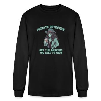 Private Detective, Answers - Men's Long Sleeve T-Shirt - black - Front