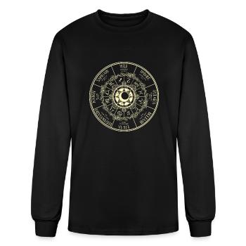 Wheel Of The Year Wiccan Pagan - Men's Long Sleeve T-Shirt - black - Front