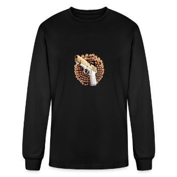 Pistol with ammunitionwhite background - Men's Long Sleeve T-Shirt - black - Front