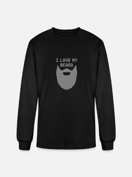 I Love My Beard Funny - Men's Long Sleeve T-Shirt - black
