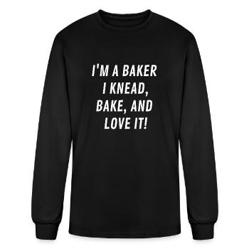 Baker slogan - Men's Long Sleeve T-Shirt - black - Front