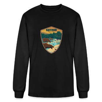 Katmai national park - Men's Long Sleeve T-Shirt - black - Front