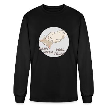 Depressed Kitty Cat - Men's Long Sleeve T-Shirt - black - Front