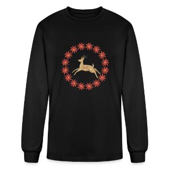 Retro Reindeer Ornament - Men's Long Sleeve T-Shirt - black - Front