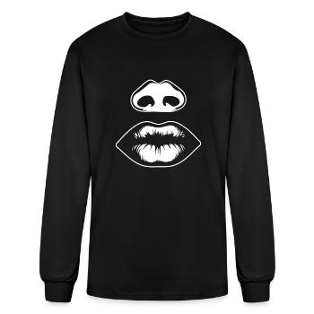 Lips Kissing Mouth Smooch - Men's Long Sleeve T-Shirt - black - Front