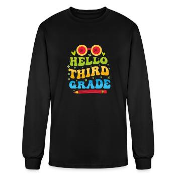 Hello Third Grade - Men's Long Sleeve T-Shirt - black - Front