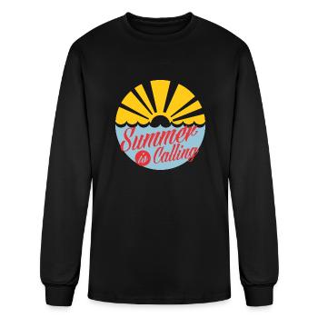 summer is calling red - Men's Long Sleeve T-Shirt - black - Front