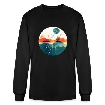 Whimsical Abstract Fantasy Nature-Infused Urban - Men's Long Sleeve T-Shirt - black - Front