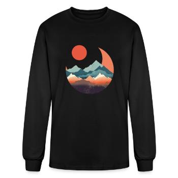 Japanese Art Hokusai Mountains Nature-Infused - Men's Long Sleeve T-Shirt - black - Front