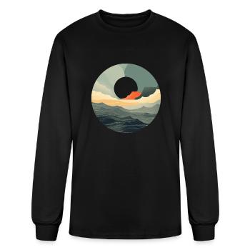 Empty Seethrough Circle Waves and Nature Urban - Men's Long Sleeve T-Shirt - black - Front