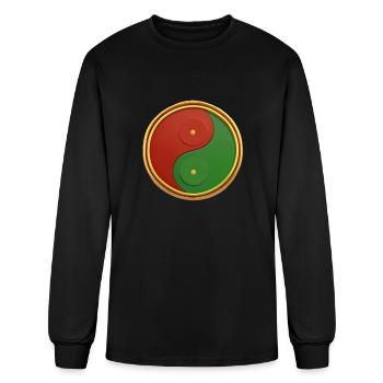 Reggae Yin & Yang - T-shirt à manches longues Homme - noir - Devant
