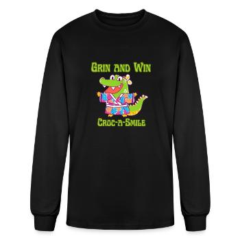 Grin and win - Men's Long Sleeve T-Shirt - black - Front