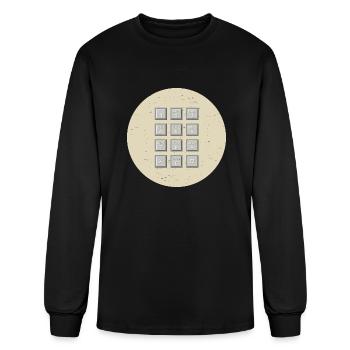 old retro dial phone - Men's Long Sleeve T-Shirt - black - Front