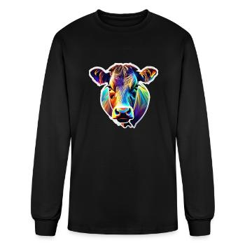 Cow Colorful Cow Animal - Men's Long Sleeve T-Shirt - black - Front