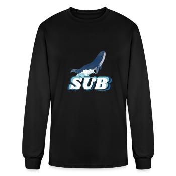 Retro Style Whale Sub - Men's Long Sleeve T-Shirt - black - Front