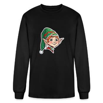 Elf Secret Santa Christmas - Men's Long Sleeve T-Shirt - black - Front