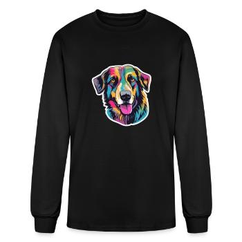 Dog Colorful Dog Color Splash - Men's Long Sleeve T-Shirt - black - Front