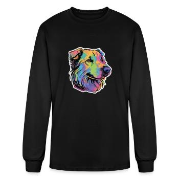 Dog Colorful Dog Color Splash - Men's Long Sleeve T-Shirt - black - Front