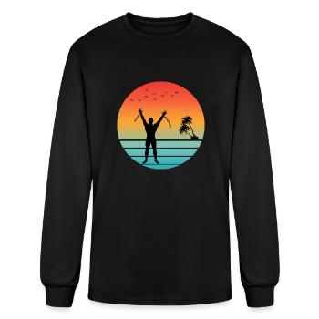 freedom of expression, independence, silhoutte - Men's Long Sleeve T-Shirt - black - Front