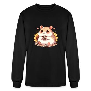 Sunflower Seeds & Hamsters - Men's Long Sleeve T-Shirt - black - Front
