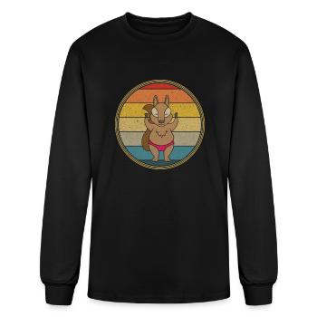 Squirrel Vintage Distressed - Men's Long Sleeve T-Shirt - black - Front