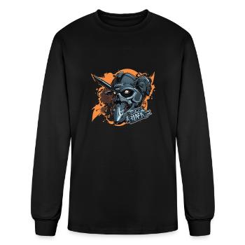 iron skull - Men's Long Sleeve T-Shirt - black - Front