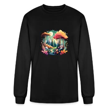 A stream in a mystical forest - Men's Long Sleeve T-Shirt - black - Front