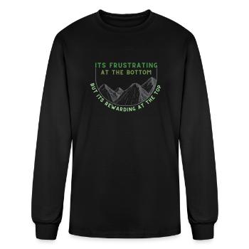 It s Frustrating At The Bottom But It s Rewarding - Men's Long Sleeve T-Shirt - black - Front