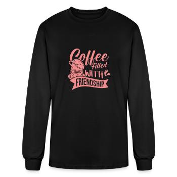 coffee filled with friendship - Men's Long Sleeve T-Shirt - black - Front
