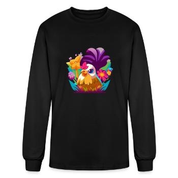 Angry hen - Men's Long Sleeve T-Shirt - black - Front