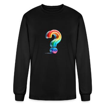 colorful question mark - Men's Long Sleeve T-Shirt - black - Front