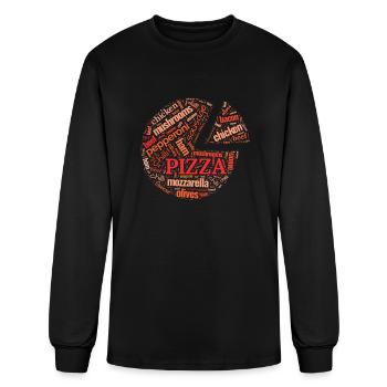 Pizza Pepperoni Pizzaholic Italian - Men's Long Sleeve T-Shirt - black - Front