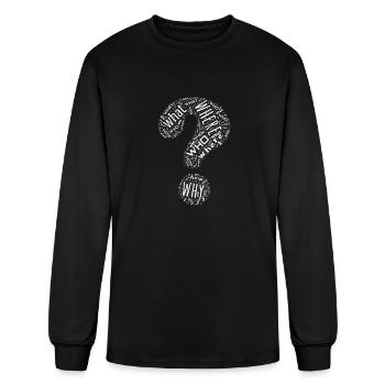 Question Mark - Men's Long Sleeve T-Shirt - black - Front